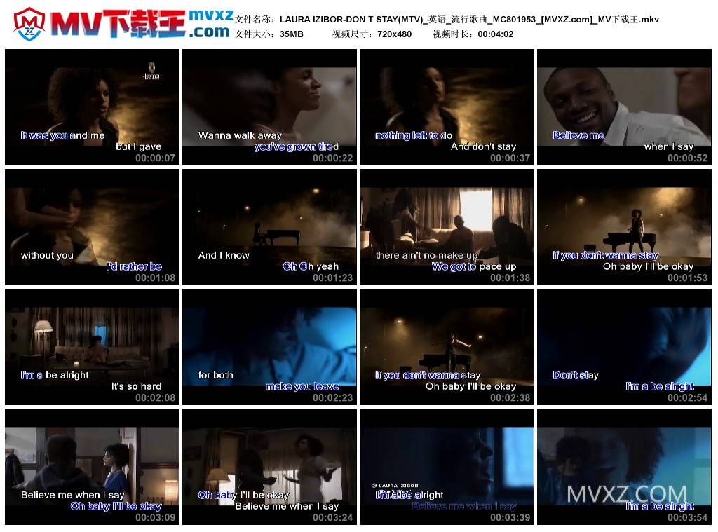 LAURA IZIBOR-DON T STAY(MTV)_英语_流行歌曲_MC801953